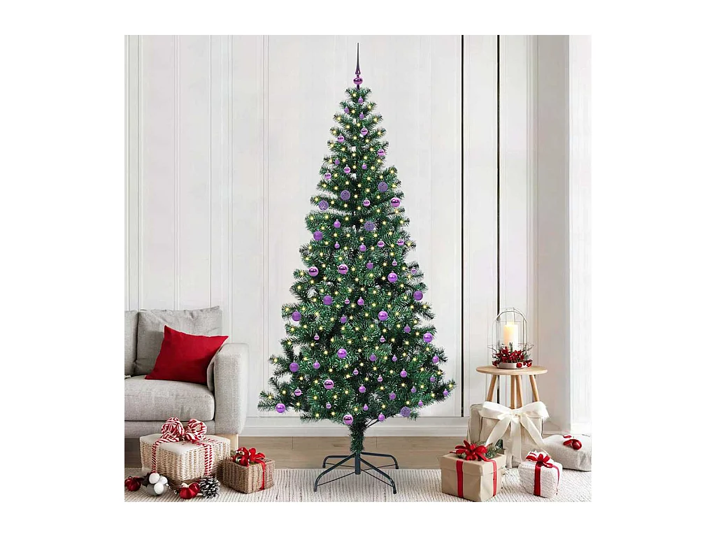 Árbol de Navidad Artificial Preiluminado Verde 240 cm