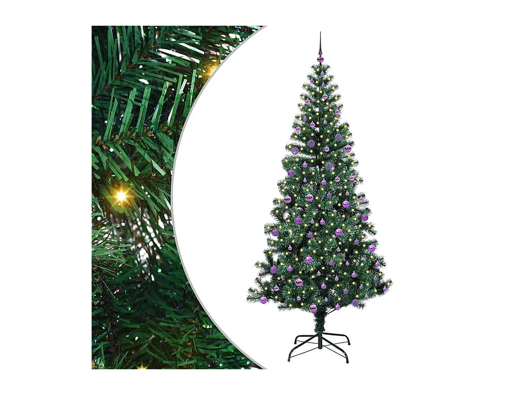 Árbol de Navidad Artificial Preiluminado Verde 240 cm