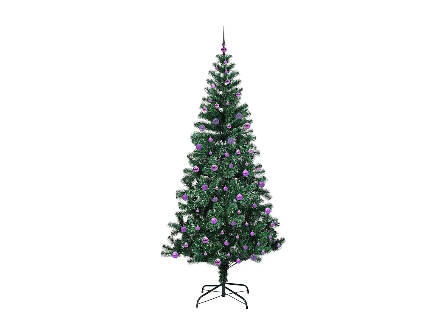 Sapin de Noël artificiel pré-éclairé Vert 240 cm PVC et métal