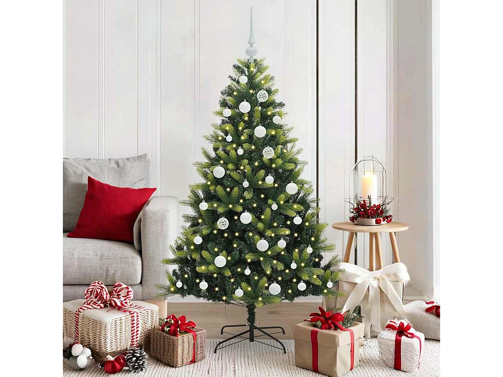 Árvore de Natal Artificial com Hastes Flexíveis 150 LEDs 150 cm