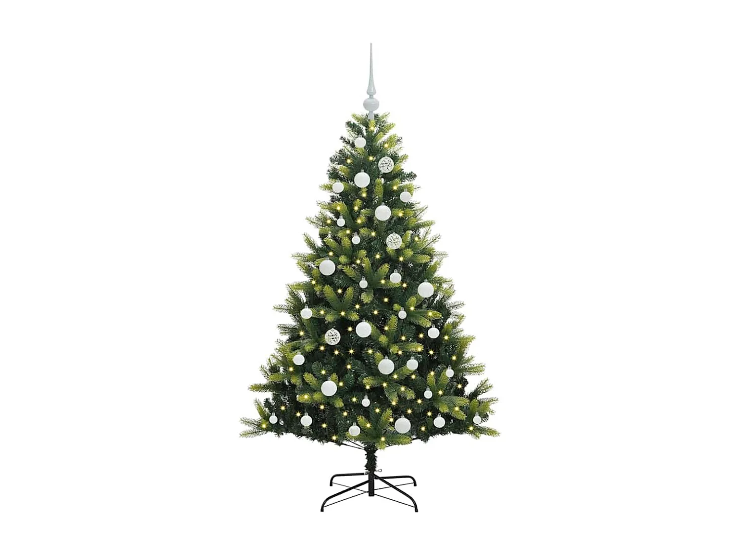 Árvore de Natal Artificial com Hastes Flexíveis 150 LEDs 150 cm
