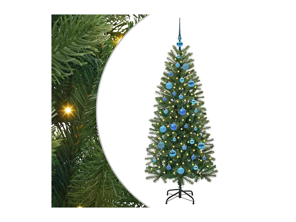 Sapin de Noël artificiel avec 150 LED Vert 150 cm PE et PVC
