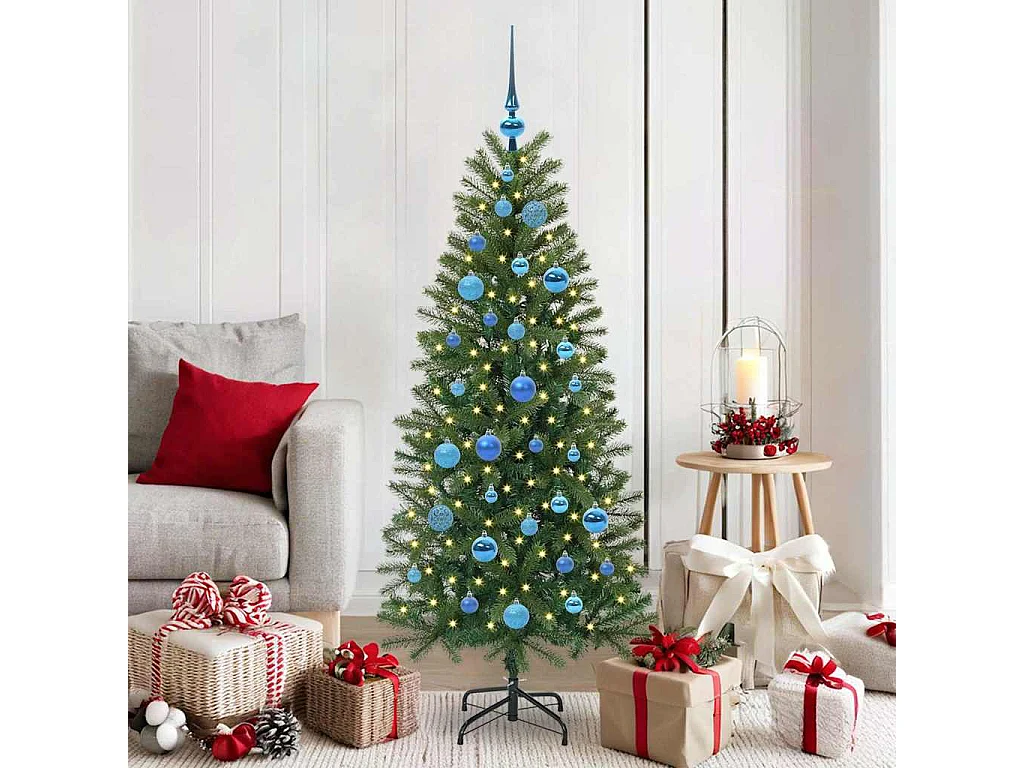 Sapin de Noël artificiel avec 150 LED Vert 150 cm PE et PVC