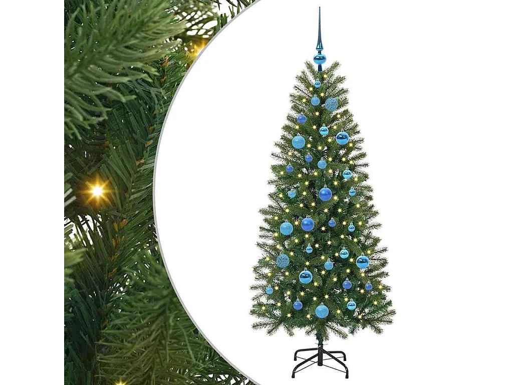 Sapin de Noël artificiel avec 150 LED Vert 150 cm PE et PVC