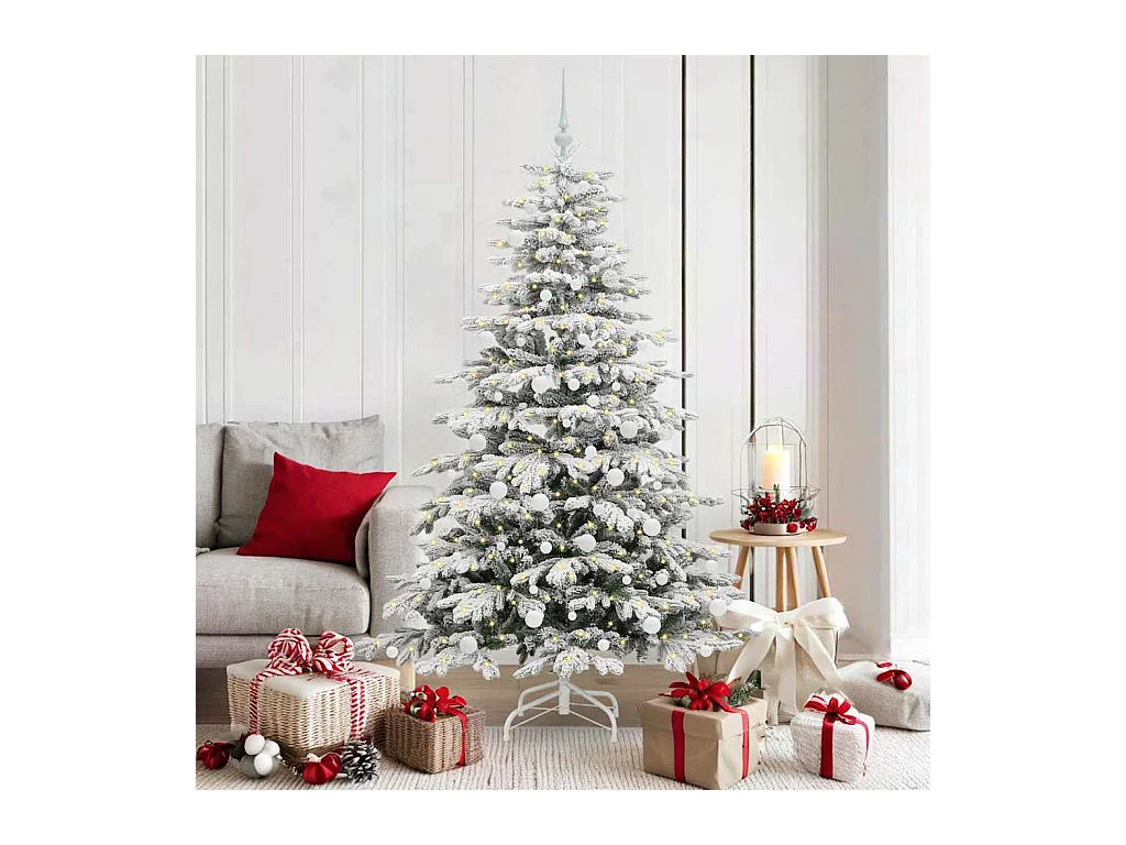 Sapin de Noël Artificiel à Branches Articulées Blanc 180 cm