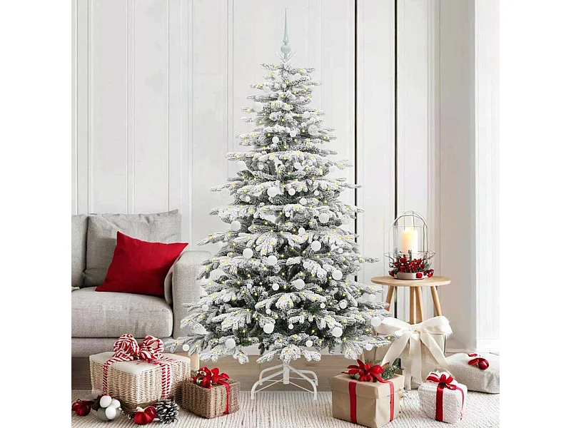 Sapin de Noël Artificiel à Branches Articulées Blanc 180 cm