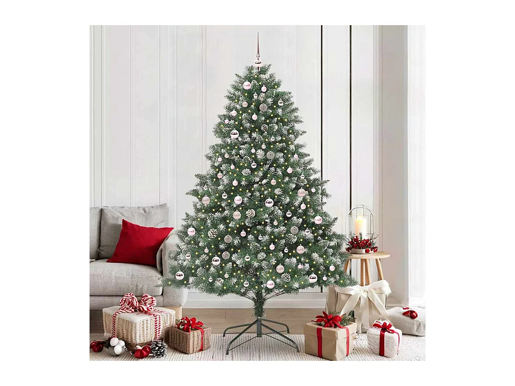 Sapin de Noël artificiel avec 300 LED Vert 140 x 140 x 210 cm