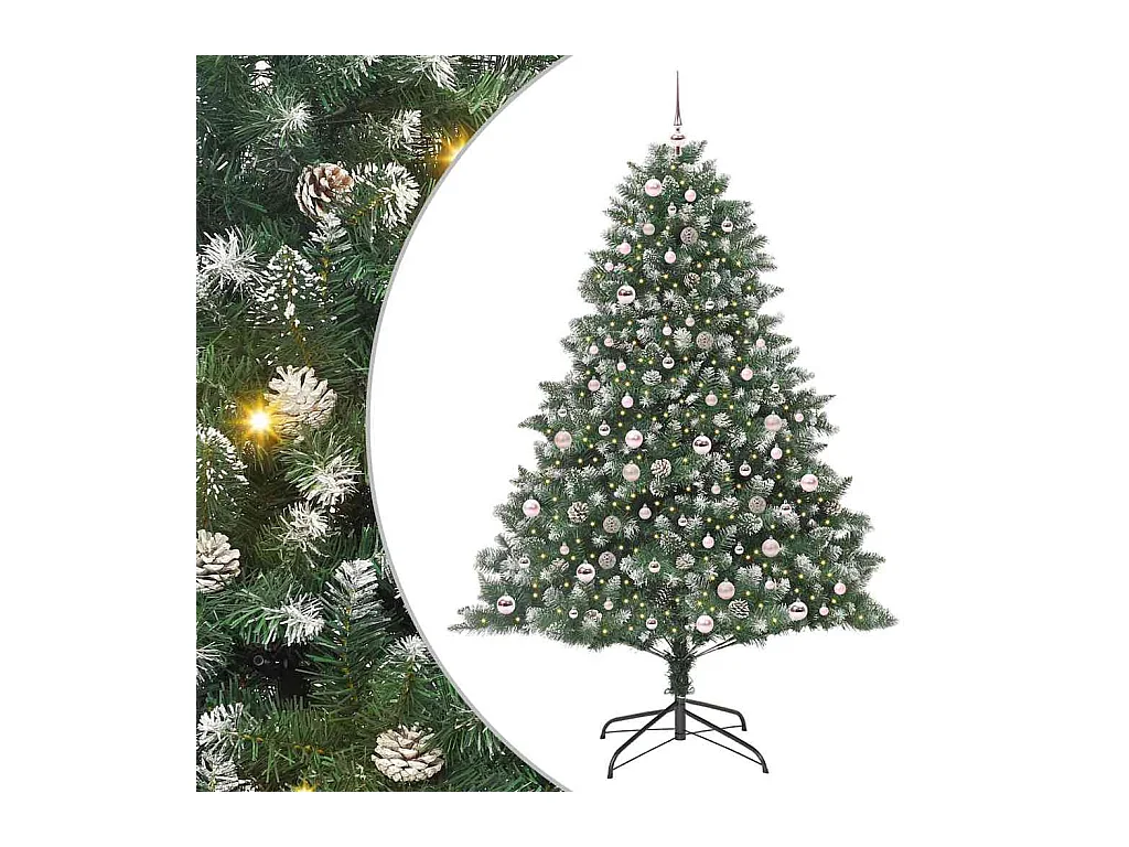 Sapin de Noël artificiel avec 300 LED Vert 140 x 140 x 210 cm