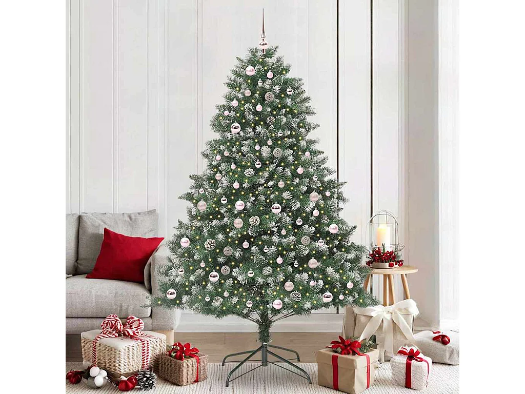 Sapin de Noël artificiel avec 300 LED Vert 140 x 140 x 210 cm