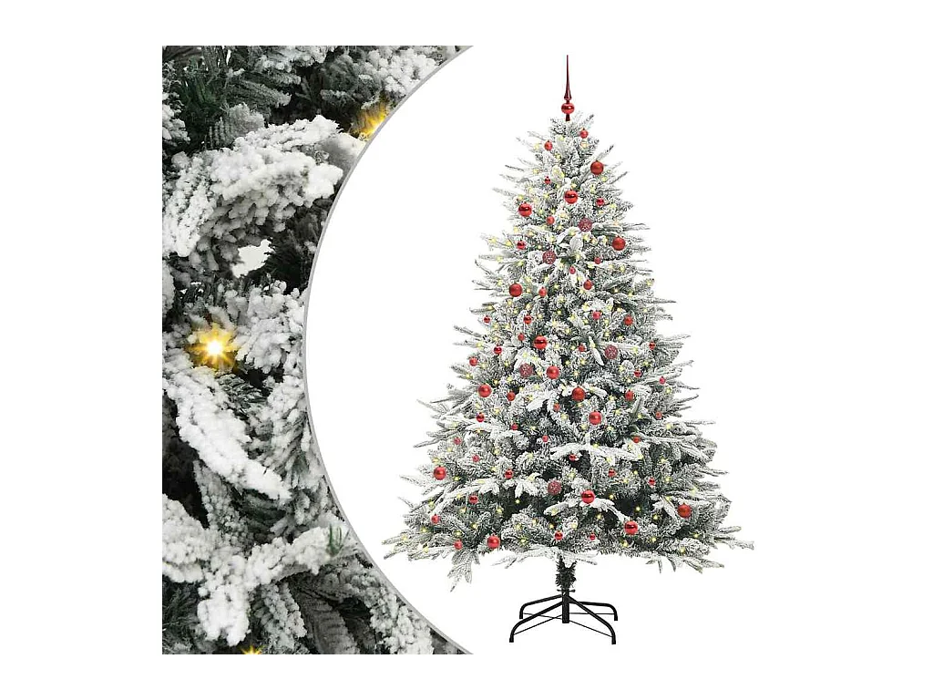 Árbol de Navidad artificial preiluminado con juego de bolas