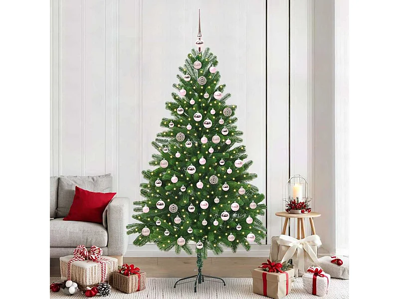 Árbol de Navidad con 300 LED con soporte Verde 210 cm PE