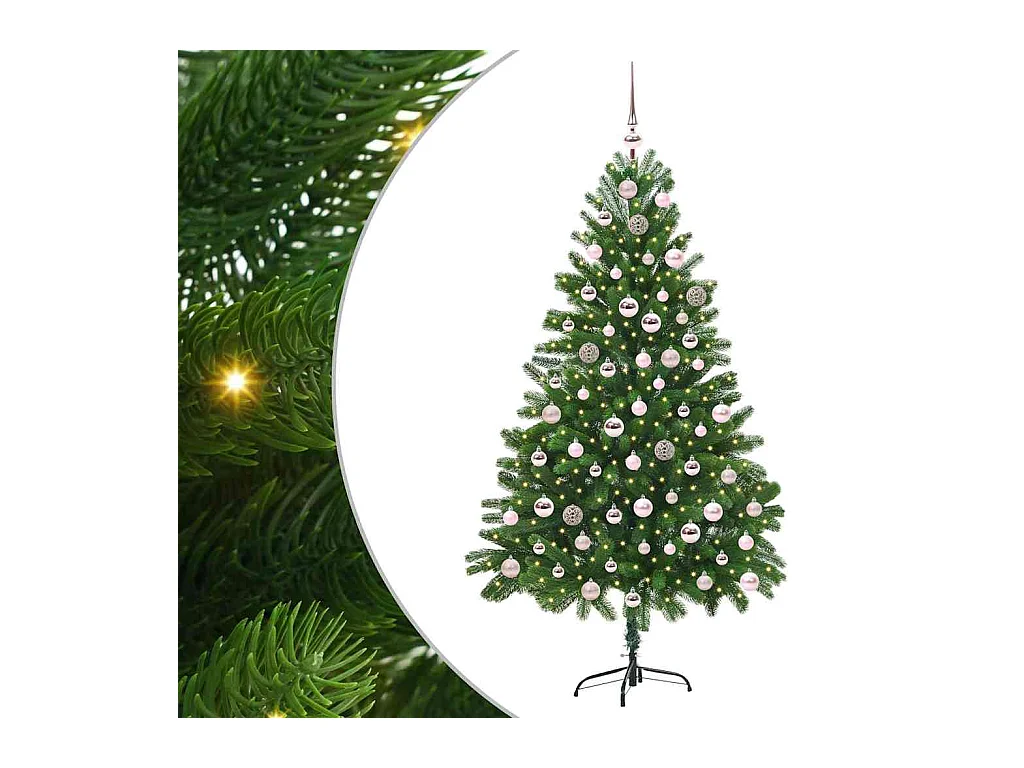 Árbol de Navidad con 300 LED con soporte Verde 210 cm PE