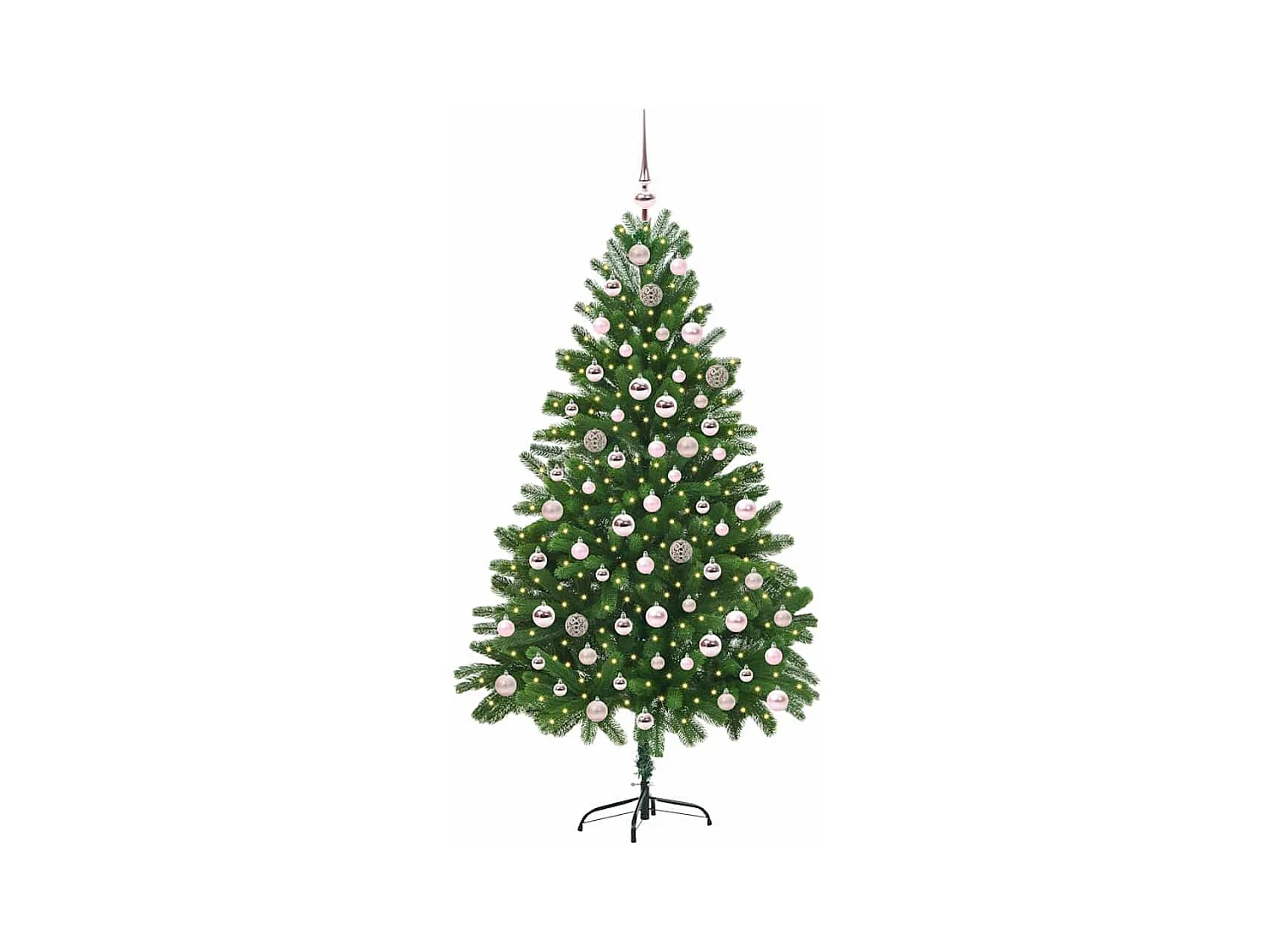Árbol de Navidad con 300 LED con soporte Verde 210 cm PE