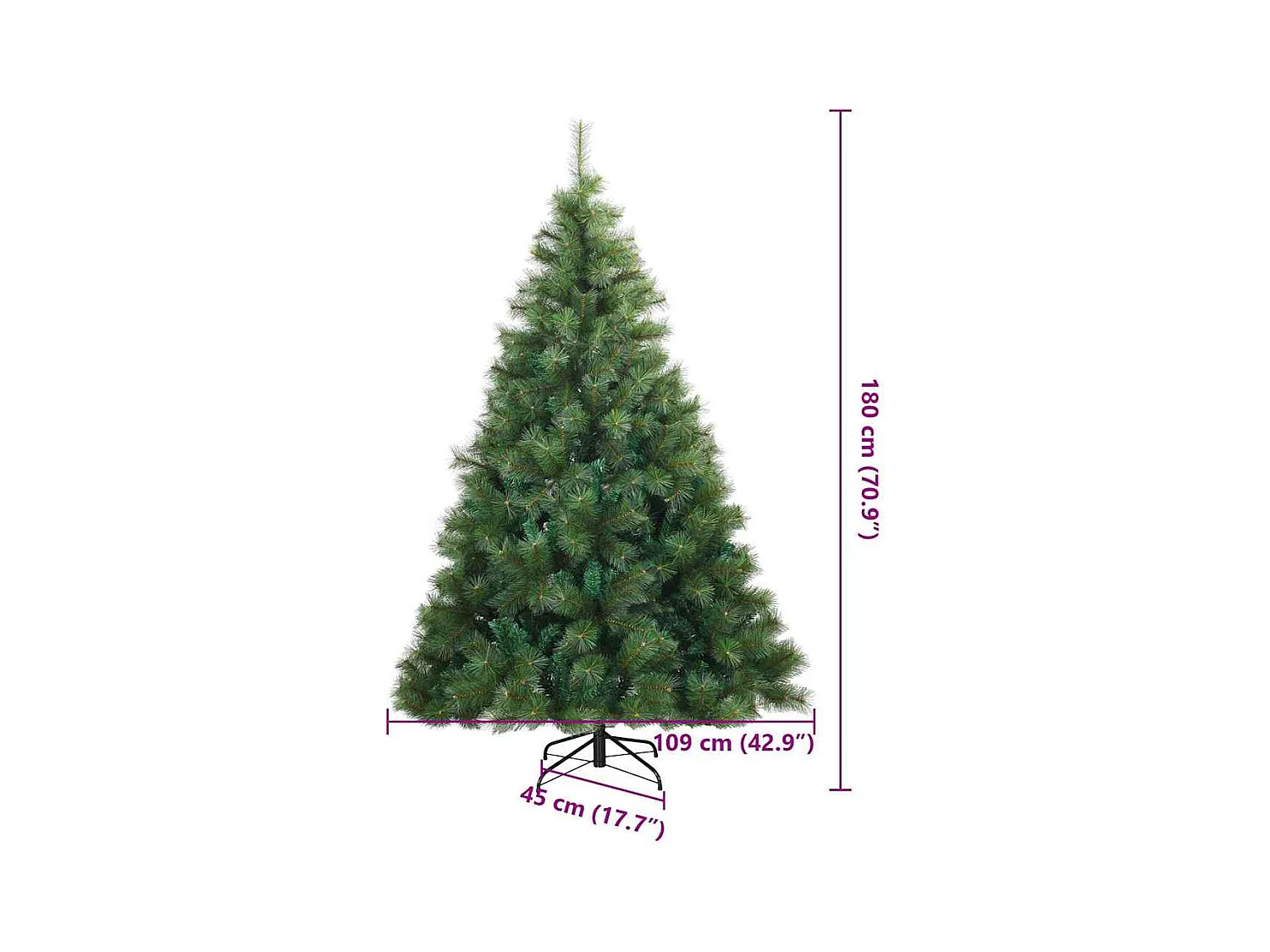 Kunstmatige Hinged Kerstboom Groen 180 cm PVC, staal