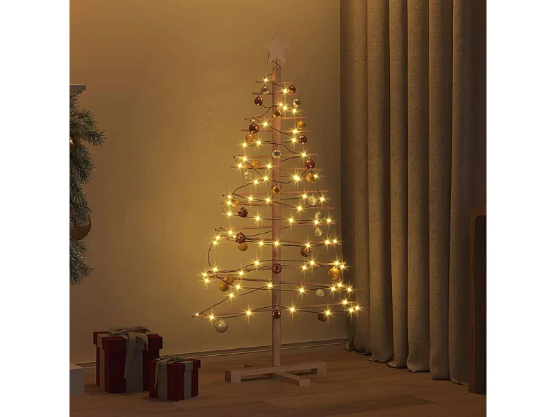 Arbre de Noël en bois avec support Marron 125 cm Bambou