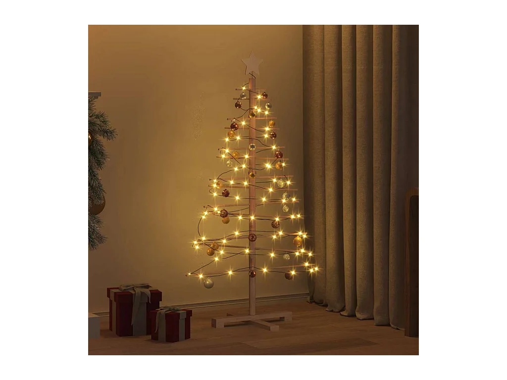Arbre de Noël en bois avec support Marron 125 cm Bambou