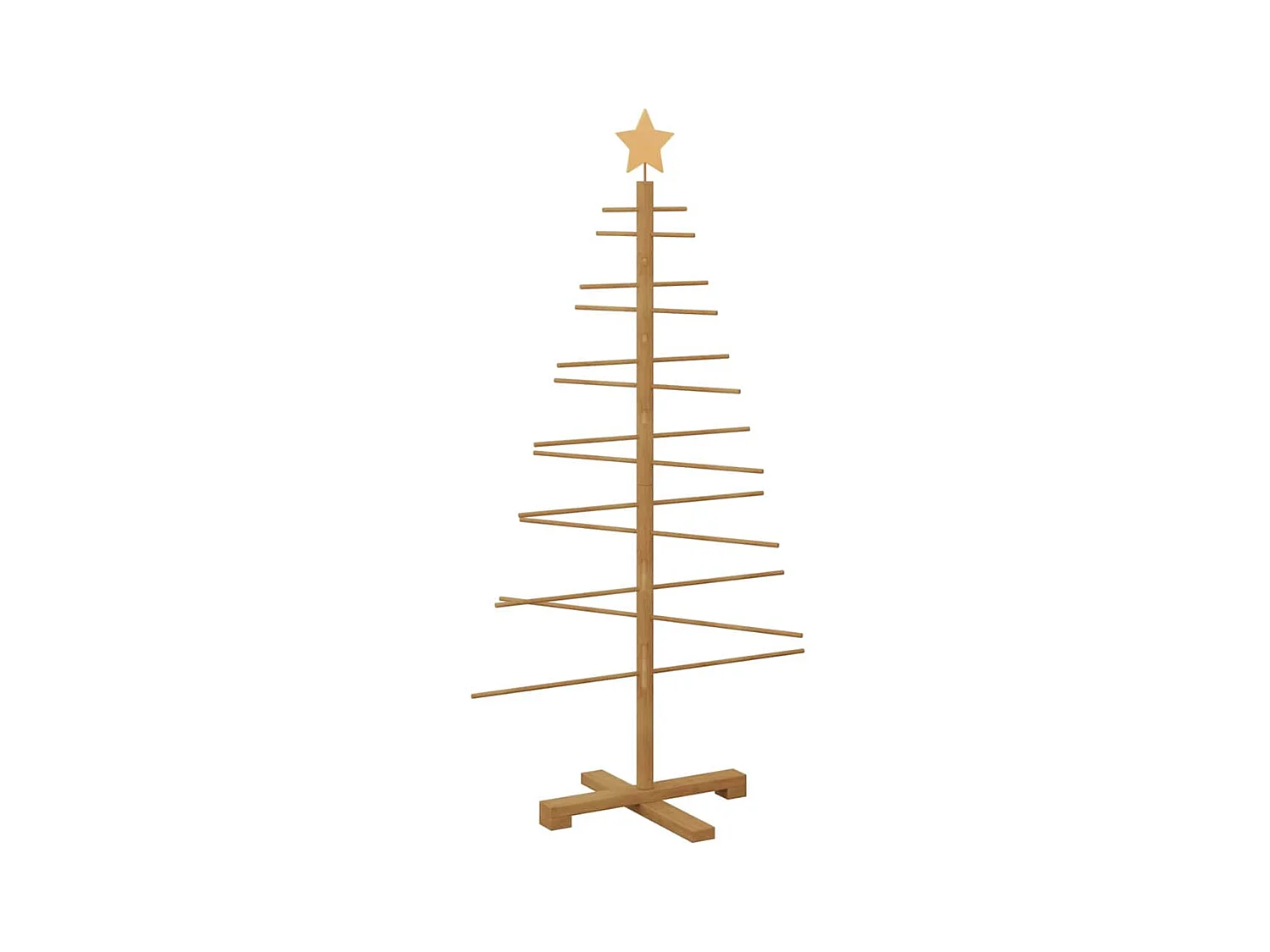 Arbre de Noël en bois avec support Marron 125 cm Bambou