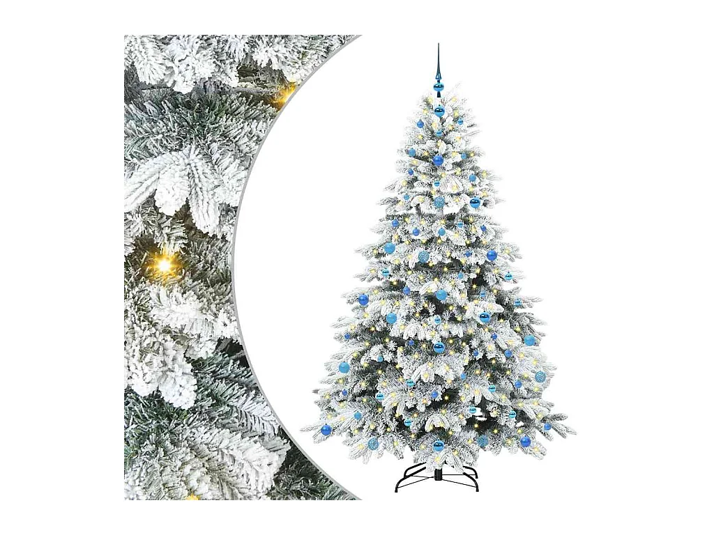 Sapin de Noël artificiel avec 300 LED Vert 210 cm PE et PVC