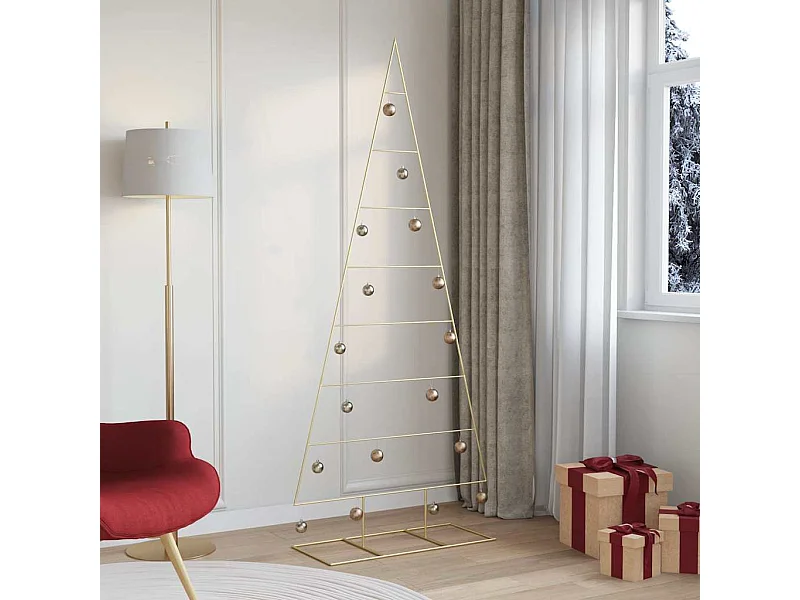 Árvore de Natal de metal Ouro 210 cm Aço com Revestimento em Pó