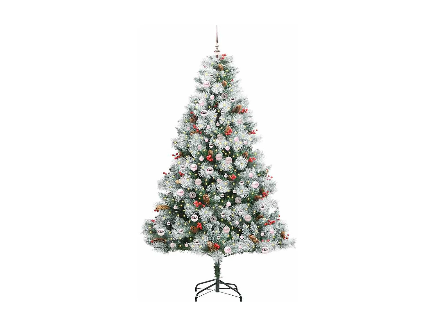 Sapin de Noël artificiel Vert et blanc 210 cm