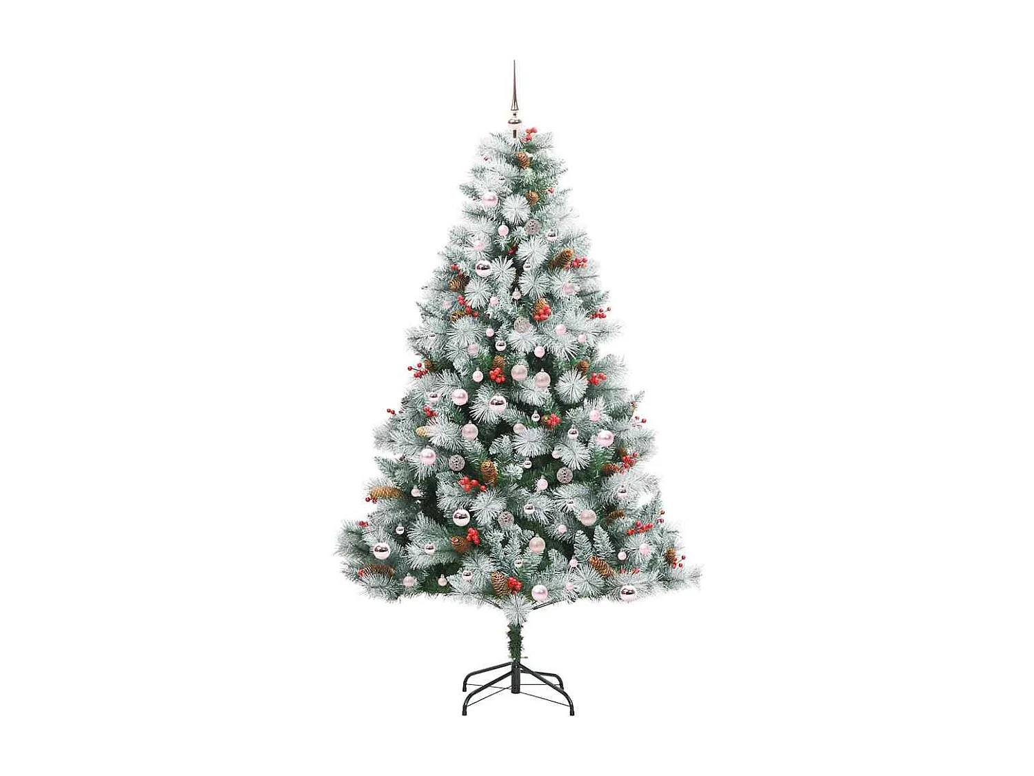 Sapin de Noël artificiel Vert et blanc 210 cm