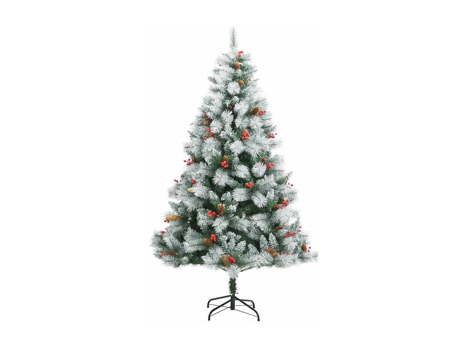 Sapin de Noël artificiel Vert et blanc 210 cm