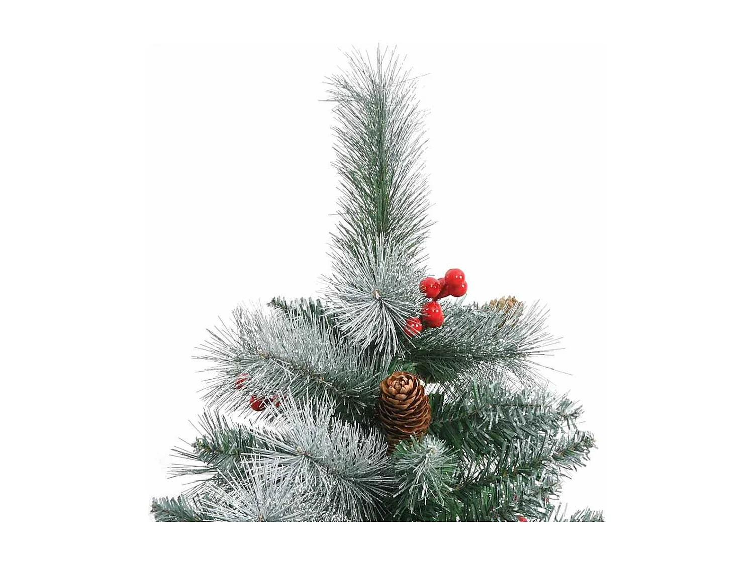Sapin de Noël artificiel Vert et blanc 210 cm