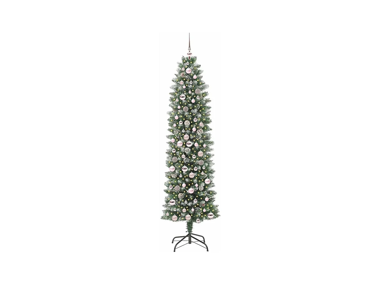 Arbre de Noël artificiel slim avec 300 LED Vert et blanc 210 cm