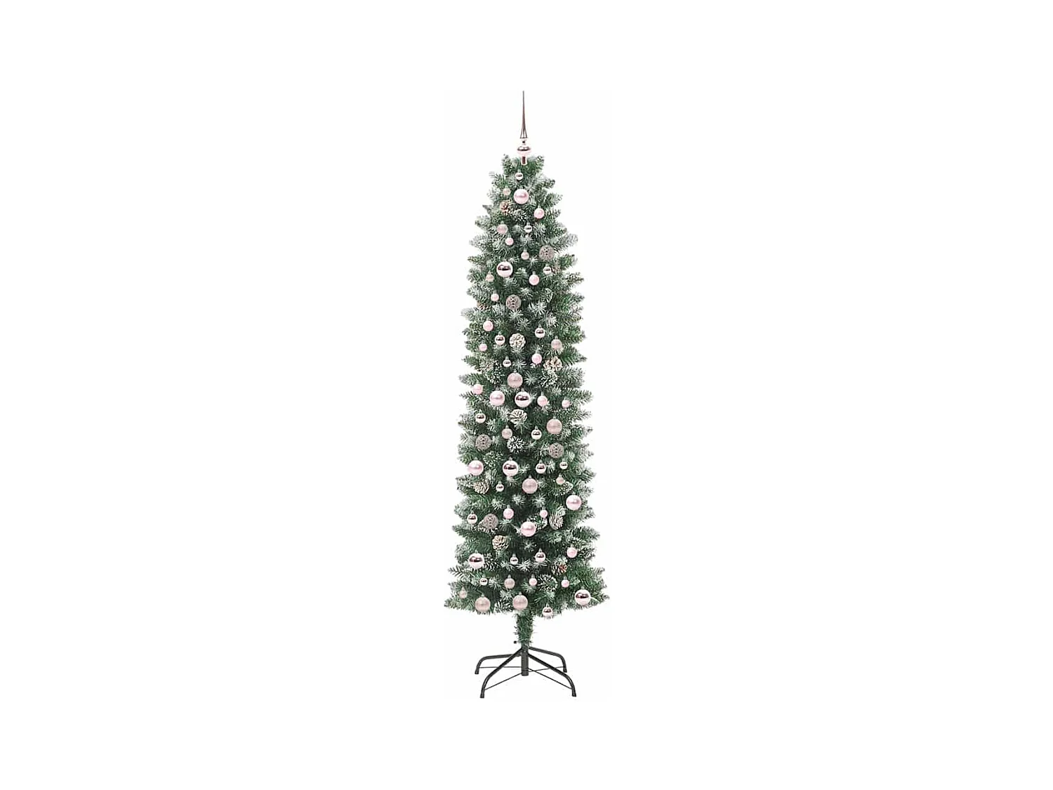 Arbre de Noël artificiel slim avec 300 LED Vert et blanc 210 cm