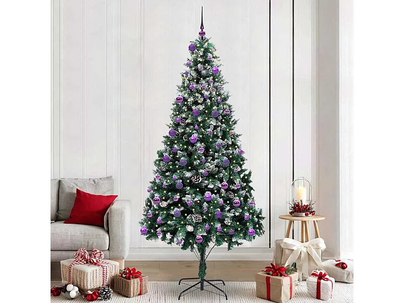 Árbol de Navidad artificial Verde 240 cm PVC y Acero y Plástico