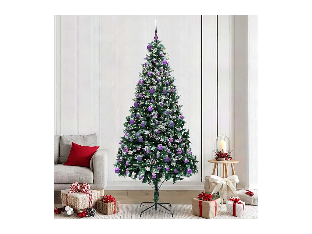 Árbol de Navidad artificial Verde 240 cm PVC y Acero y Plástico