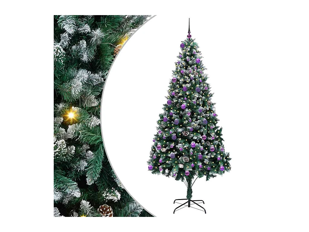Árbol de Navidad artificial Verde 240 cm PVC y Acero y Plástico