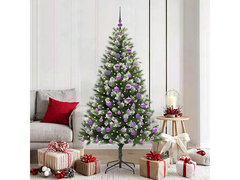 Kunstmatige scharnierende Kerstboom met gevlochten sneeuw