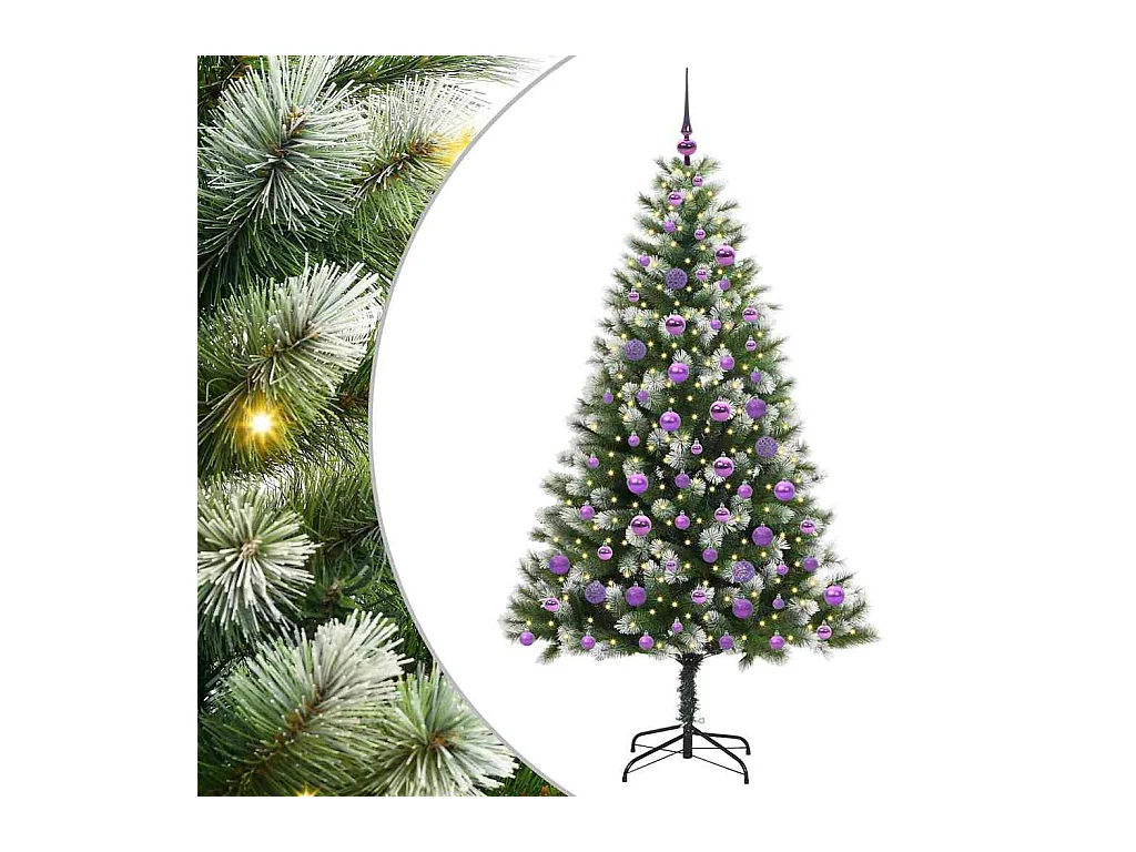 Kunstmatige scharnierende Kerstboom met gevlochten sneeuw