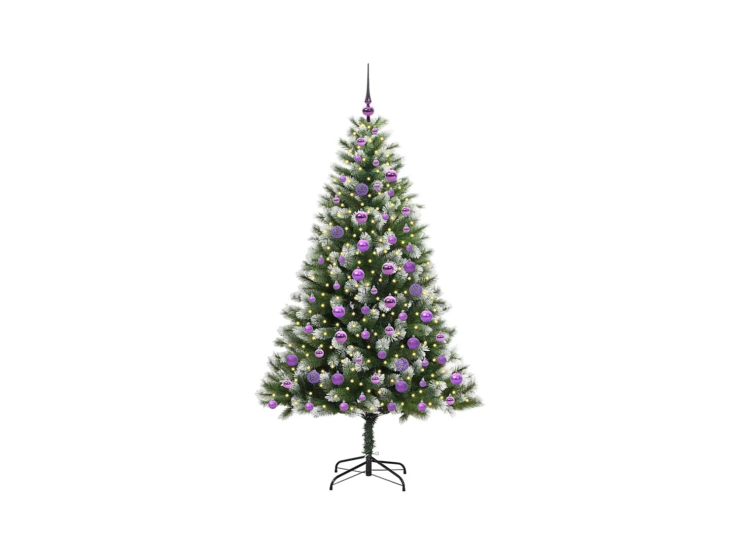 Kunstmatige scharnierende Kerstboom met gevlochten sneeuw