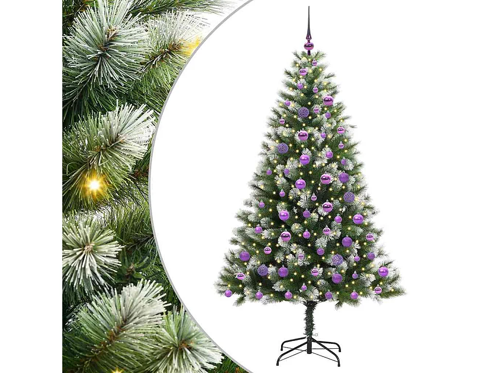 Árbol de Navidad Artificial Plegable con Nieve Esponjosa 180 cm