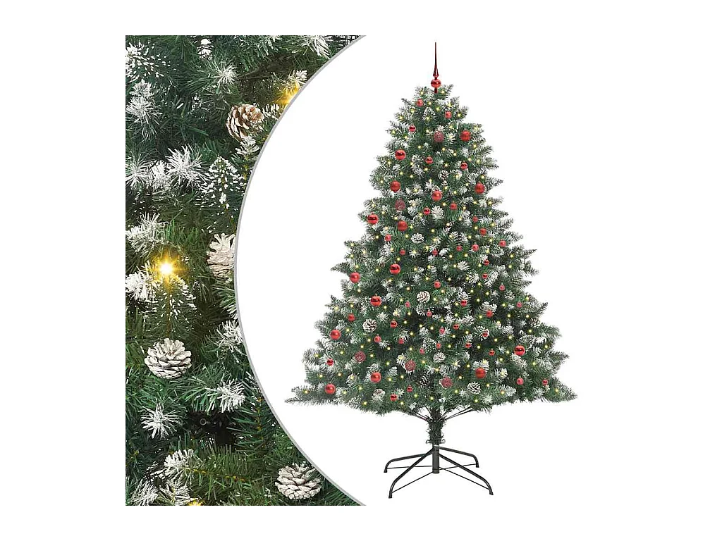Sapin de Noël artificiel avec 300 LED Vert 140 x 140 x 210 cm