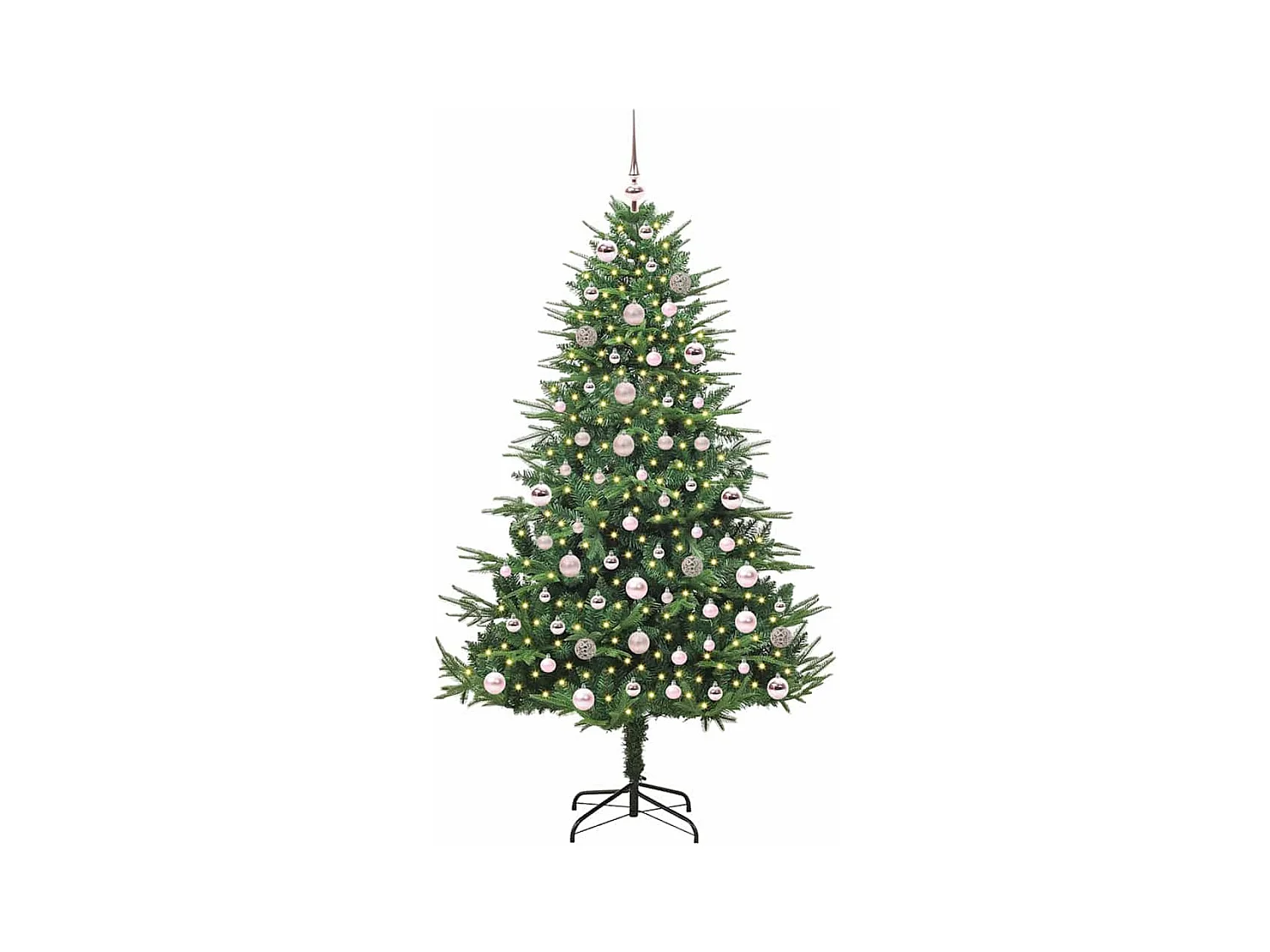 Sapin de Noël artificiel pré-éclairé avec set de boules Vert