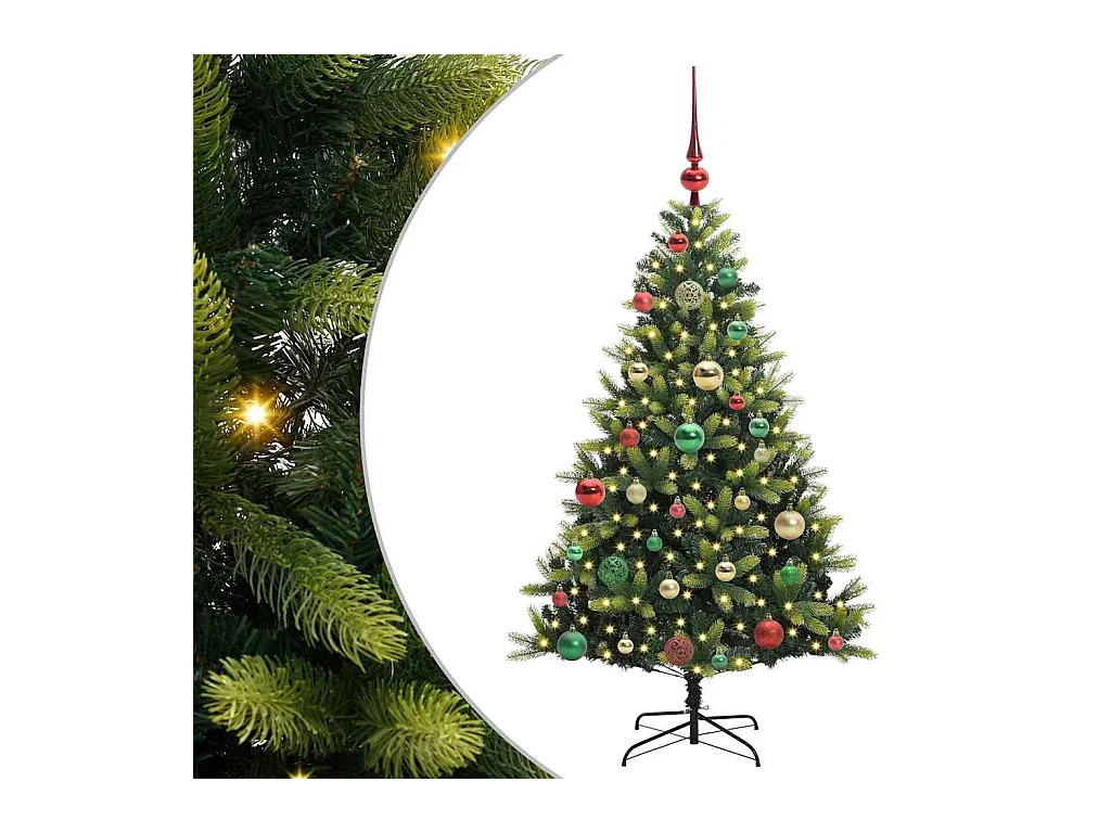 Arbre de Noël artificiel à charnières 150 LED Vert 120 cm