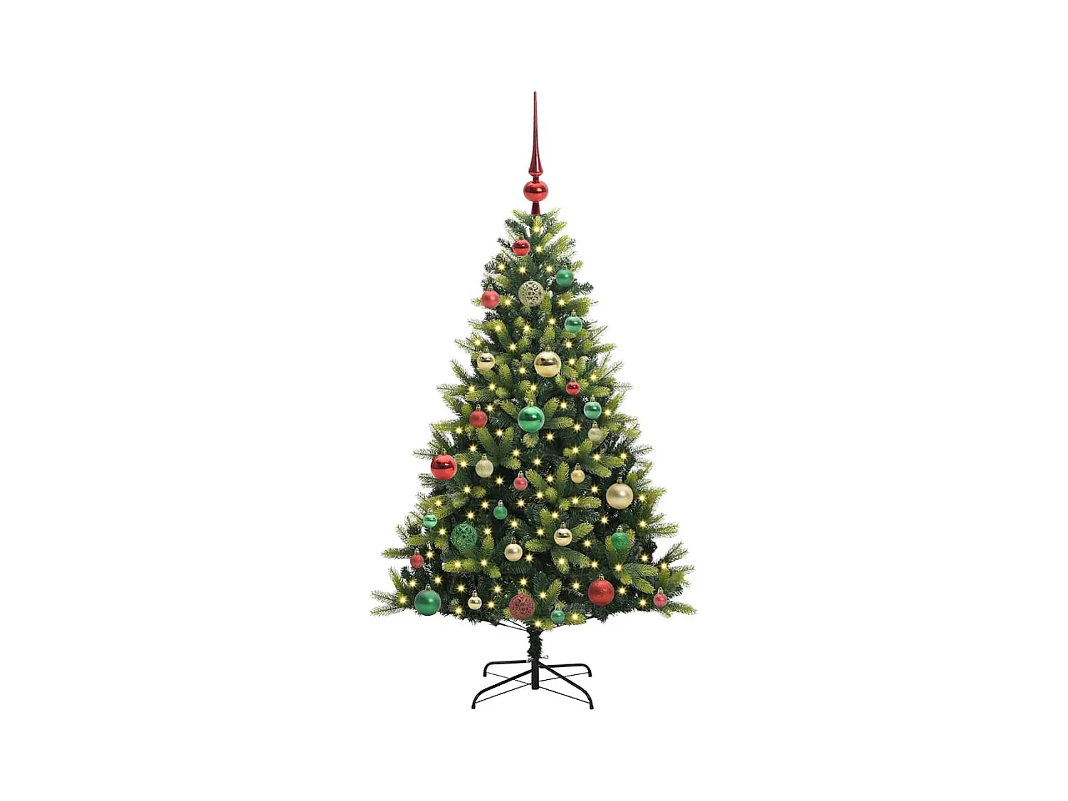 Arbre de Noël artificiel à charnières 150 LED Vert 120 cm