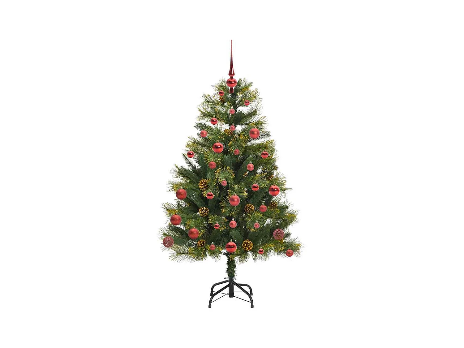 Árbol de Navidad artificial con ramas plegables y conos 150 cm