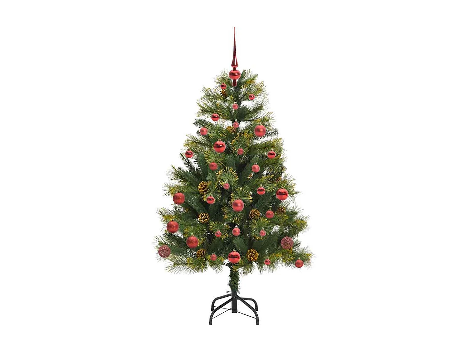 Sapin de Noël artificiel avec branches pliables et cônes 150 cm