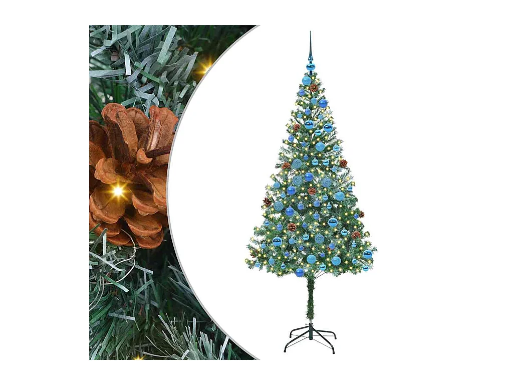 Árvore de Natal Artificial com 300 LEDs Verde 180 cm PVC e Aço
