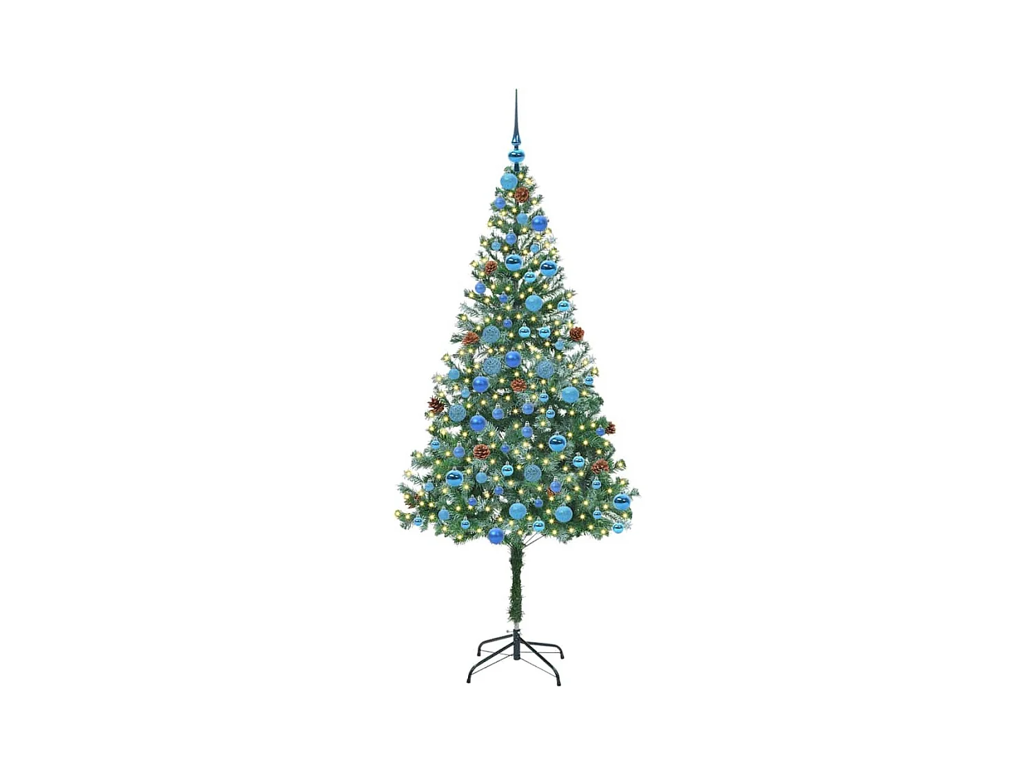 Árvore de Natal Artificial com 300 LEDs Verde 180 cm PVC e Aço