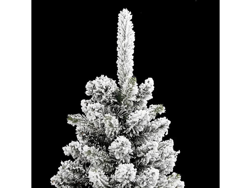 Kunstkerstboom Groen en wit 210 cm PVC en Metaal en Plastic
