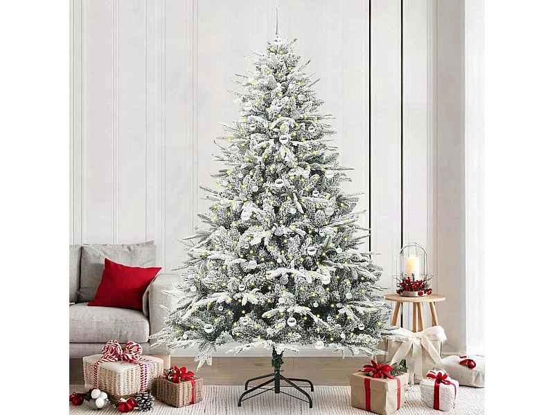 Arbre de Noël artificiel pré-éclairé avec ensemble de boules