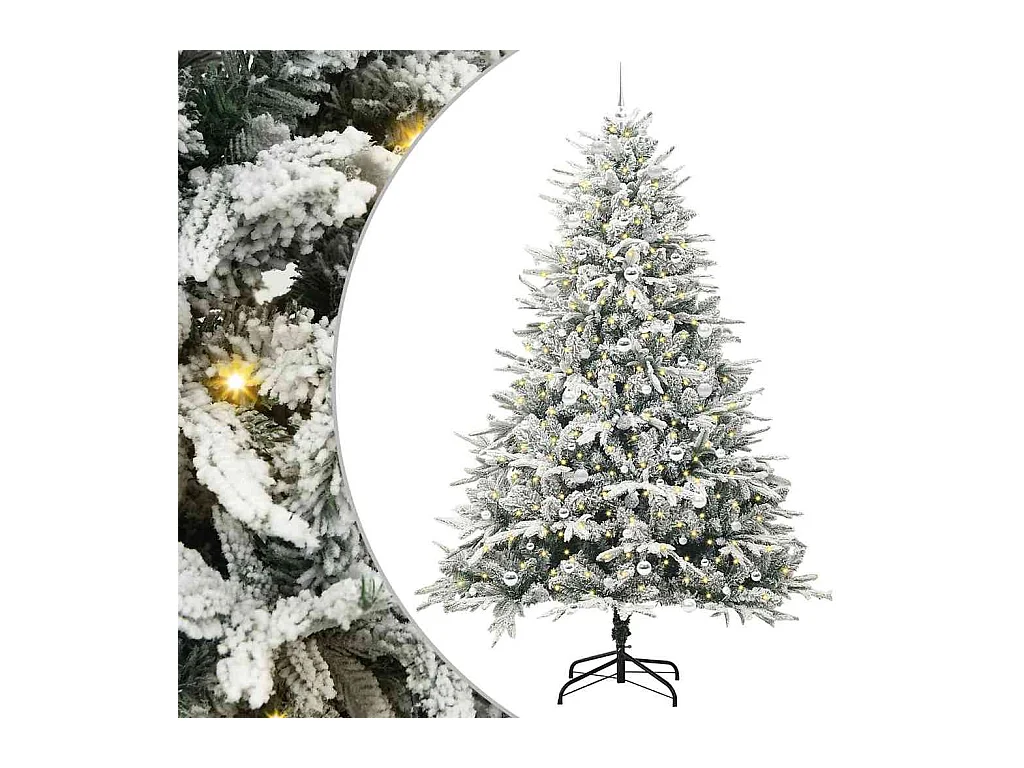 Arbre de Noël artificiel pré-éclairé avec ensemble de boules