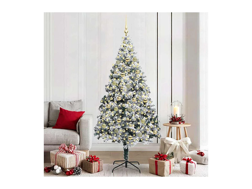 Árbol de Navidad artificial Verde 210 cm PVC y Acero y Plástico