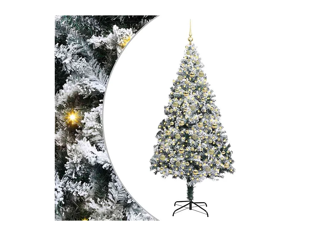 Árbol de Navidad artificial Verde 210 cm PVC y Acero y Plástico