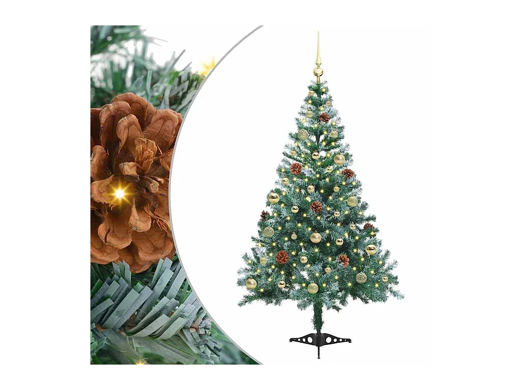 Kunstkerstboom met 150 LED Groen 150 cm PVC en Staal